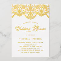 Élégant Wedding shower floral Brocade Lace