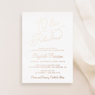 Invitation En Aluminium Elégante 70 Et Fabuleuse 70e fête d'anniversaire