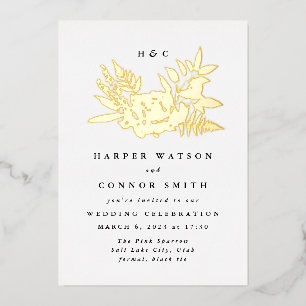 Invitation En Aluminium Elégante aquarelle romantique Mariage floral bouch