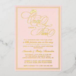 Invitation En Aluminium Élégante Baby Shower : Il était une fois une Princ