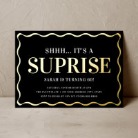 Elégante Black and Gold Surprise fête d'anniversai