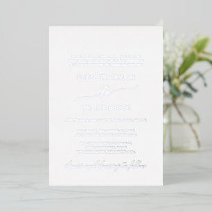 Invitation En Aluminium Élégante calligraphie à huile d'argent Mariage off