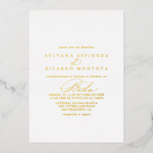 Invitation En Aluminium Élégante calligraphie élégante Mariage espagnol or
