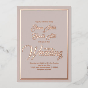 Invitation En Aluminium Élégante calligraphie Mariage cardiaque Pressing F