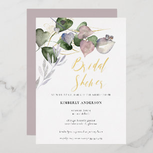 Invitation En Aluminium Elégante Eucalyptus Fête des mariées Mariage