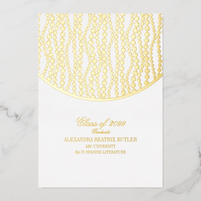 Invitation En Aluminium Élégante maîtrise de l'Université de l'Université  (Recto)