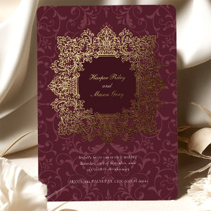 Invitation En Aluminium Élégante Mariage Baroque Bourgogne