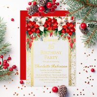 Élégante Poinsettias Floral Sweet 16 Anniversaire