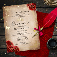 Elégante Quinceanera Rouge Rose Or