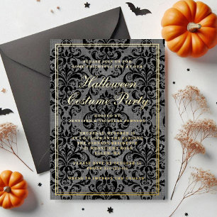 Invitation En Aluminium Élégante soirée costumée d'Halloween gothique
