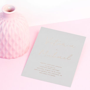 Invitation En Aluminium Élégante typographie de script Mariage d'huile