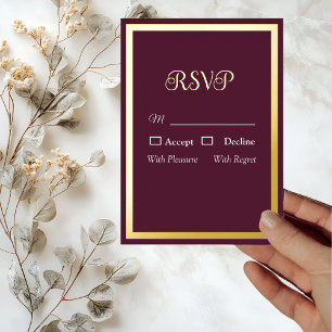 Invitation En Aluminium Élégante Typographie Moderne Mariage RSVP Violet