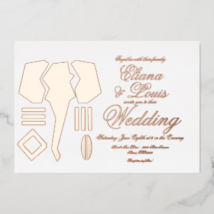Invitation En Aluminium Éléphant d'Afrique Marquage Mariage Pressé 