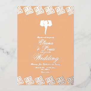Invitation En Aluminium Éléphant d'Ankara africain Mariage Pressé   