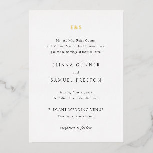 Invitation En Aluminium Eliana Monogramme Mariage classique