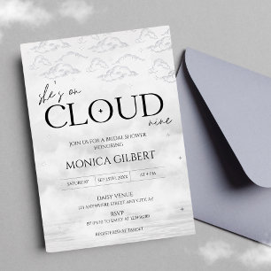 Invitation En Aluminium Elle est sur le nuage 9 Dreamy Elegant Fête des ma