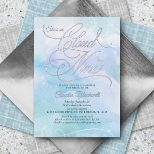 Invitation En Aluminium Elle est sur le nuage neuf nuptiale de douche Invi