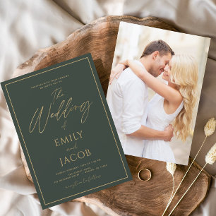 Invitation En Aluminium Emerald Green Photo Photo Mariage moderne
