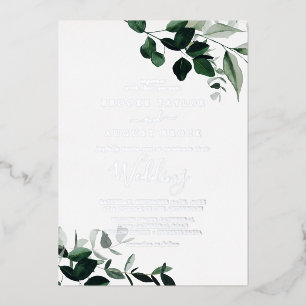 Invitation En Aluminium Émeraude   Mariage Silver Foil