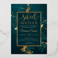 Émeraude vert et véritable sweet sixteen de feuill