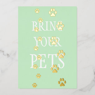 Invitation En Aluminium Empreintes de pattes de chien et chat personnalisa