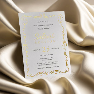 Invitation En Aluminium Enchère silencieuse de charité élégante Or