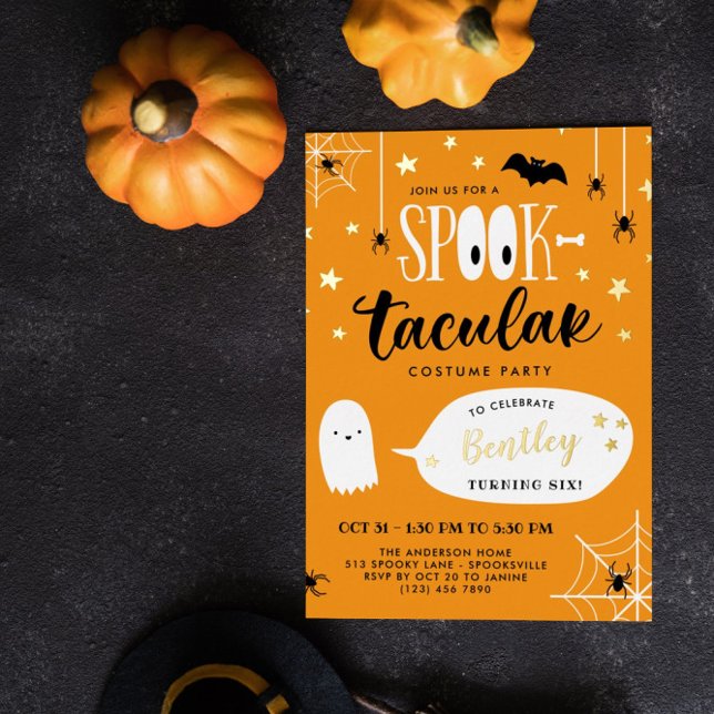 Invitation En Aluminium Enfants mignons Spooktacular Halloween Anniversair (Créateur téléchargé)