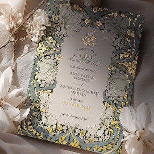 Invitation En Aluminium Enregistrer la date Dusty bleu musulman musulman M