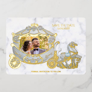 Invitation En Aluminium Enregistrer la date - Princesse dans le transport