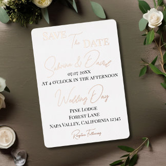 Invitation En Aluminium Enregistrer la photo de date