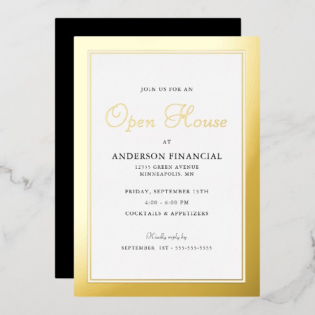 Invitation En Aluminium Entreprise Open House Traditionnel Professionnel O (Recto/Verso)
