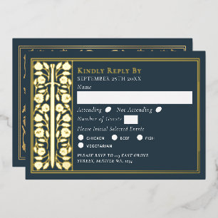 Invitation En Aluminium Épée Médiévale Grise Or RSVP de Mariage