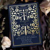 Épée Médiévale Royale Bleue de Mariage