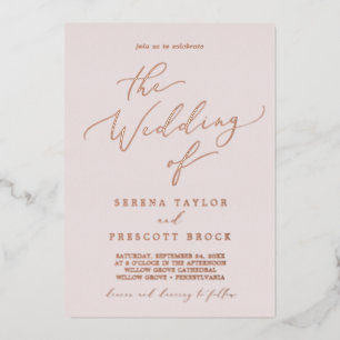 Invitation En Aluminium Épuration en or Rose délicate   Blush Le Mariage D