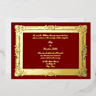Invitation En Aluminium Ere victorienne 1844 Cadre de style Rococo baroque