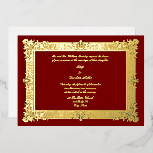 Invitation En Aluminium Ere victorienne 1845 Cadre de style Rococo baroque