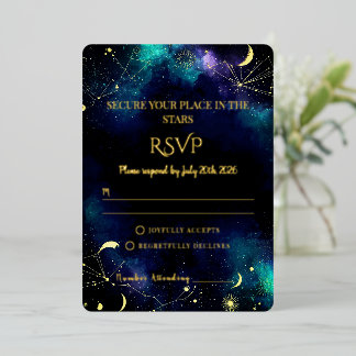 Invitation En Aluminium Étoiles célestes | Carton de réponse de mariage Na