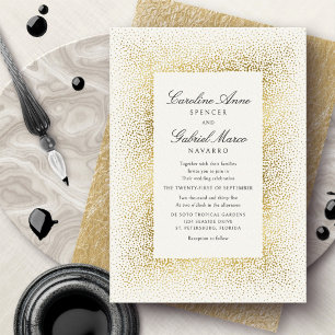 Invitation En Aluminium Étoiles de Confettis Modernes Élégants pour Mariag