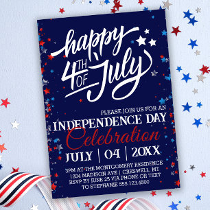 Invitation En Aluminium Étoiles de fête du 4 juillet