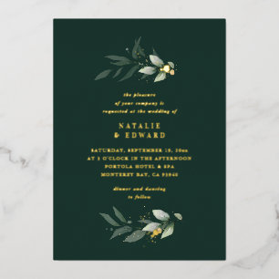 Invitation En Aluminium Eucalyptus moderne élégant minimaliste mariage ver