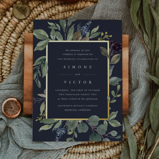 Invitation En Aluminium Eucalyptus & Sage | Mariage botanique vert (Créateur téléchargé)