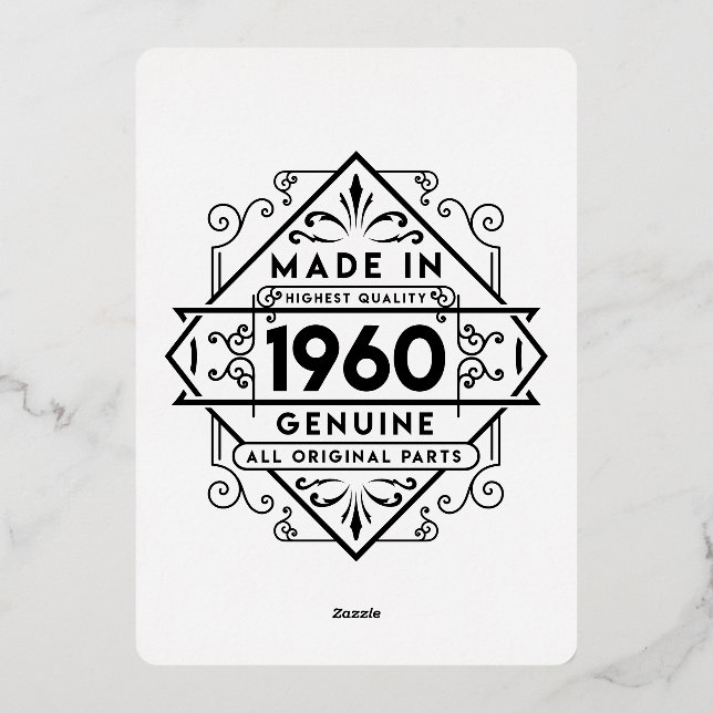 Invitation En Aluminium fabriqué en 1960 authentique  (Verso)