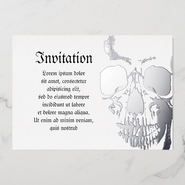 Invitation En Aluminium Face du crâne (Recto)