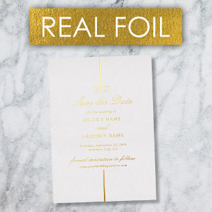 Invitation En Aluminium Faire or foilé Monogramme Mariage Save the Date