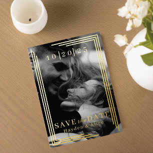 Invitation En Aluminium Faire part de date de mariage avec photo à motif g