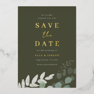 Invitation En Aluminium Faire part de mariage Olive Feuille Verte Feuille