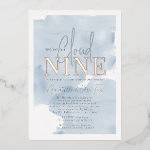 Invitation En Aluminium Faire part de Naissance Garçon Cloud 9 Blue Sky Bo