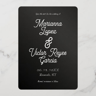 Invitation En Aluminium Faire part moderne noir et blanc de mise en garde