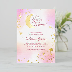 Invitation En Aluminium Faire Rose Fille Bébé Céleste Shower