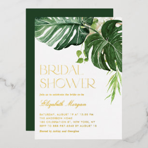 Invitation En Aluminium Fairepart de Mariage Tropical à Feuilles de Monste